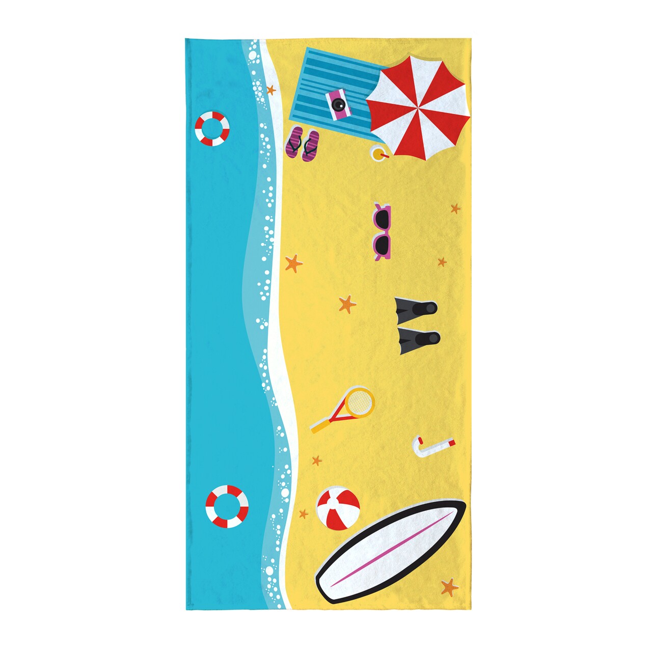Prosop de plaja Sun on the Beach, Oyo Concept, 70x140 cm, policoton, multicolor