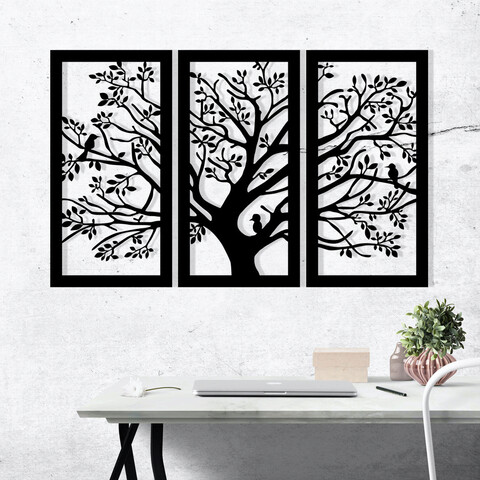 Decoratiune de perete, Arbol - M124, metal, 103 x 65 cm, negru