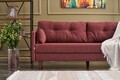 Canapea extensibila Comfort, Balcab Home, 3 locuri, 205x80x80 cm, lemn, rosu