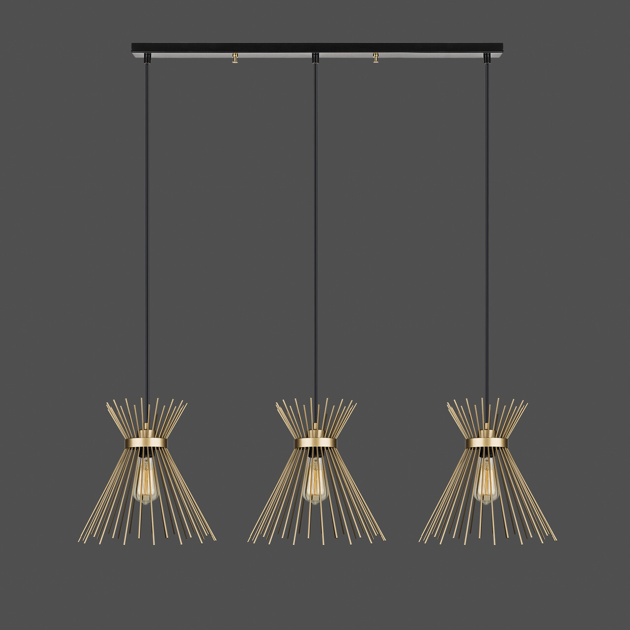 Candelabru, Squid Lighting, Izmir, 104 x 34 x 129 cm, fier, negru/auriu