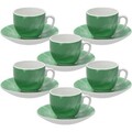 Set 6 cesti de cafea cu farfurie Sfera, Andrea Fontebasso, 120 ml, portelan, verde