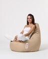 Fotoliu puf, Bean Bag, Ferndale Drop L, 80 x 80 cm, poliester impermeabil, bej nurca