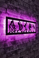 Decoratiune luminoasa LED, Music Band, MDF, 60 LED-uri, Roz