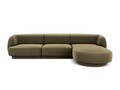 Coltar dreapta 4 locuri, Miley, Micadoni Home, BL, 259x155x74 cm, catifea, verde