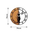 Ceas de perete, Wooden Clock, Lemn/metal, ø56 cm, Nuc / Negru