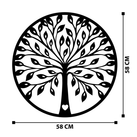 Decoratiune de perete, Sadi, Metal, Dimensiune: 39,37 x 50 cm, Negru