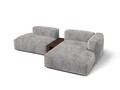 Coltar modular dreapta 2 locuri, Martina-212, Micadoni Home, 285x176x75 cm, velur, gri deschis