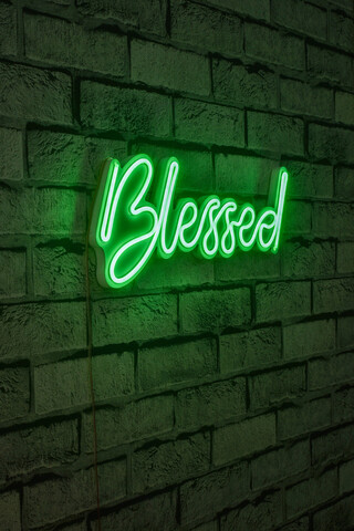 Decoratiune luminoasa LED, Blessed, Benzi flexibile de neon, DC 12 V, Verde