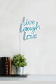 Decoratiune luminoasa LED, Live Laugh Love, Benzi flexibile de neon, DC 12 V, Albastru