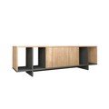 Comoda TV, Homitis, Zitano Tv Stand, 160x37.5x35 cm, Stejar / Antracit