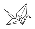 Decoratiune de perete Origami Crane, Maison in Design, 41x33 cm, metal