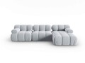 Coltar modular dreapta 4 locuri, Bellis, Micadoni Home, BL, 285x157x63 cm, catifea, albastru deschis