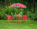 Set mobilier de gradina pentru copii Ladybug, Decoris, 4 piese, fier/poliester, rosu