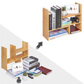 Organizator multifunctional DIY, Vasagle, reglabil in 3 pozitii, 64.7x15x40 cm, bambus, maro