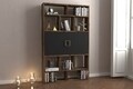 Biblioteca RF.004.004.137, Gauge Concept, 93x22x150 cm, PAL, maro inchis/negru