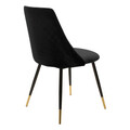 Scaun Giselle Gold, Pakoworld, 51x52x82 cm, catifea/metal, negru