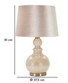 Lampa de masa Perly, Mauro Ferretti, 1 x E27, 40W, 37.5x61 cm, sticla/fier/catifea, perla