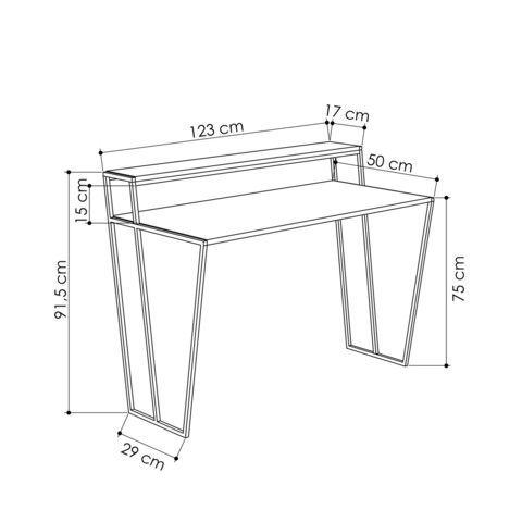 Birou, Decortie, Pal, 123x91.5x50 cm, Antracit