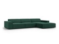 Coltar dreapta 4 locuri, Jodie, Micadoni Home, BL, 284x166x70 cm, poliester, verde