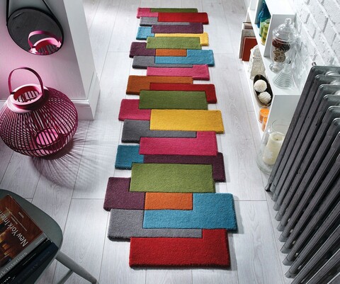 Covor Collage Multi, Flair Rugs, 66x300 cm, lana, multicolor