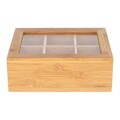 Organizator pentru bucatarie Bambou, Homla, 21x16x8 cm, bambus/sticla, natur/transparent