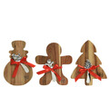 Platou pentru branzeturi cu cutit Gingerbread Man, Decoris, 19x21.5 cm, lemn de salcam, maro