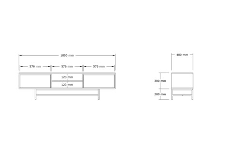 Comoda TV, Asse Home, Tauber, 180x50x40 cm, Maro