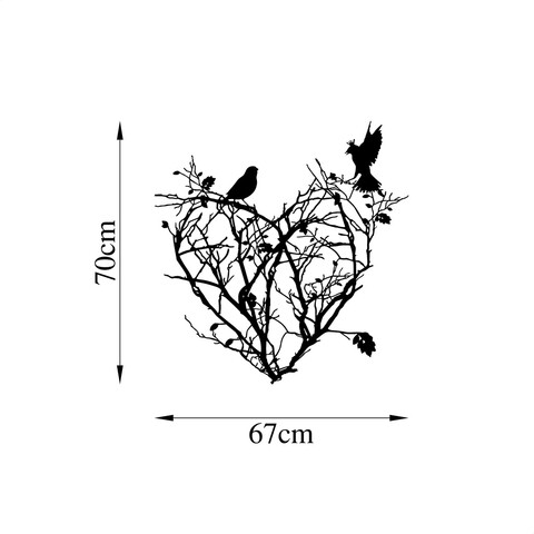 Decoratiune de perete, Bush Hearth, Metal, Dimensiune: 67 x 70 cm, Negru