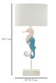 Lampa de masa Sea Horse, Mauro Ferretti, 1x E27, 40W, 30.5x66.5 cm, polirasina/fier/textil, multicolor