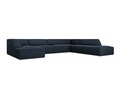 Coltar panoramic dreapta 7 locuri, Ruby, Micadoni Home, BL, 366x273x69 cm, poliester, albastru navy