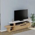 Comoda TV, Homitis, Lyra, 167x44.8x33 cm, Stejar / Alb