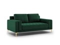 Canapea, Orrino, Mazzini Sofas, 2 locuri, gold legs, 170x94x82 cm, catifea, verde bottle