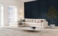 Coltar stanga 4 locuri, Justin, Micadoni Home, BL, 236x160x72 cm, poliester, bej deschis