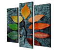 Set 3 tablouri decorative, UC67, Canvas, 45 x 20 cm, Multicolor