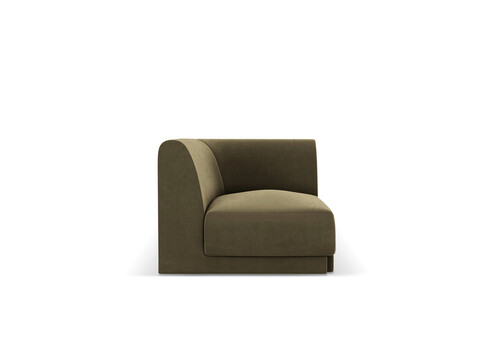 Modul canapea colt 1 loc, Miley, Micadoni Home, BL, 85x85x74 cm, catifea, verde