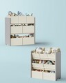 Organizator jucarii / mobilier camera copilului Vasagle, 7 compartimente, 62.5x29.5x60 cm, gri dove