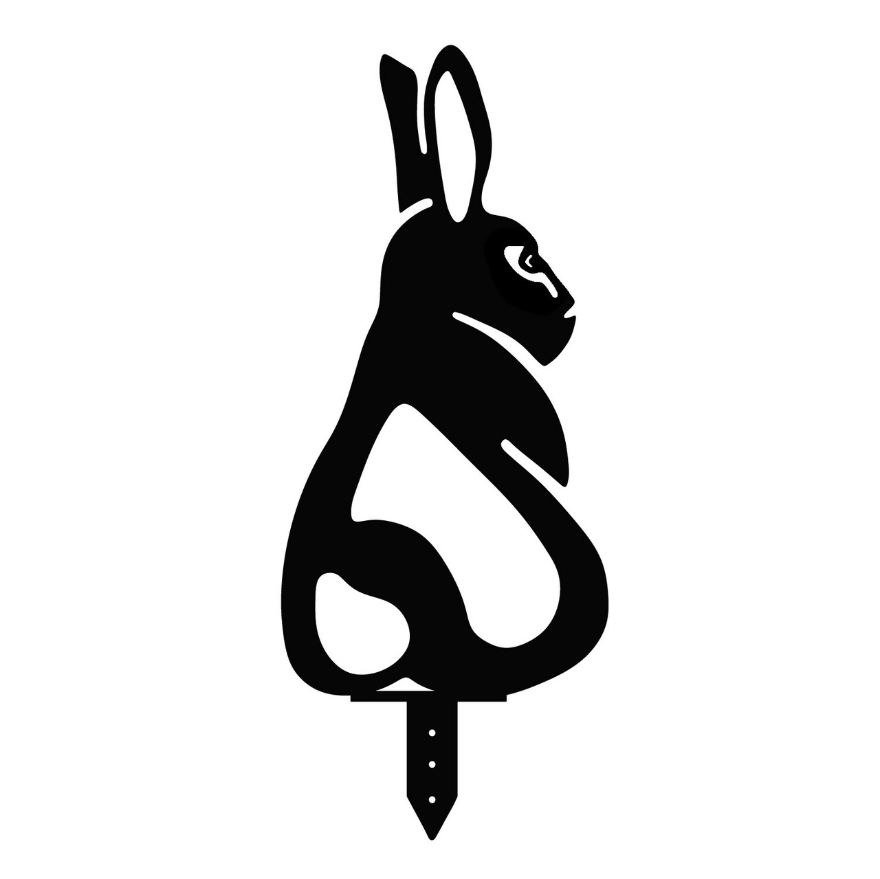 Set decoratiuni pentru gradina, Rabbits, Metal, Negru - 3 | YEO