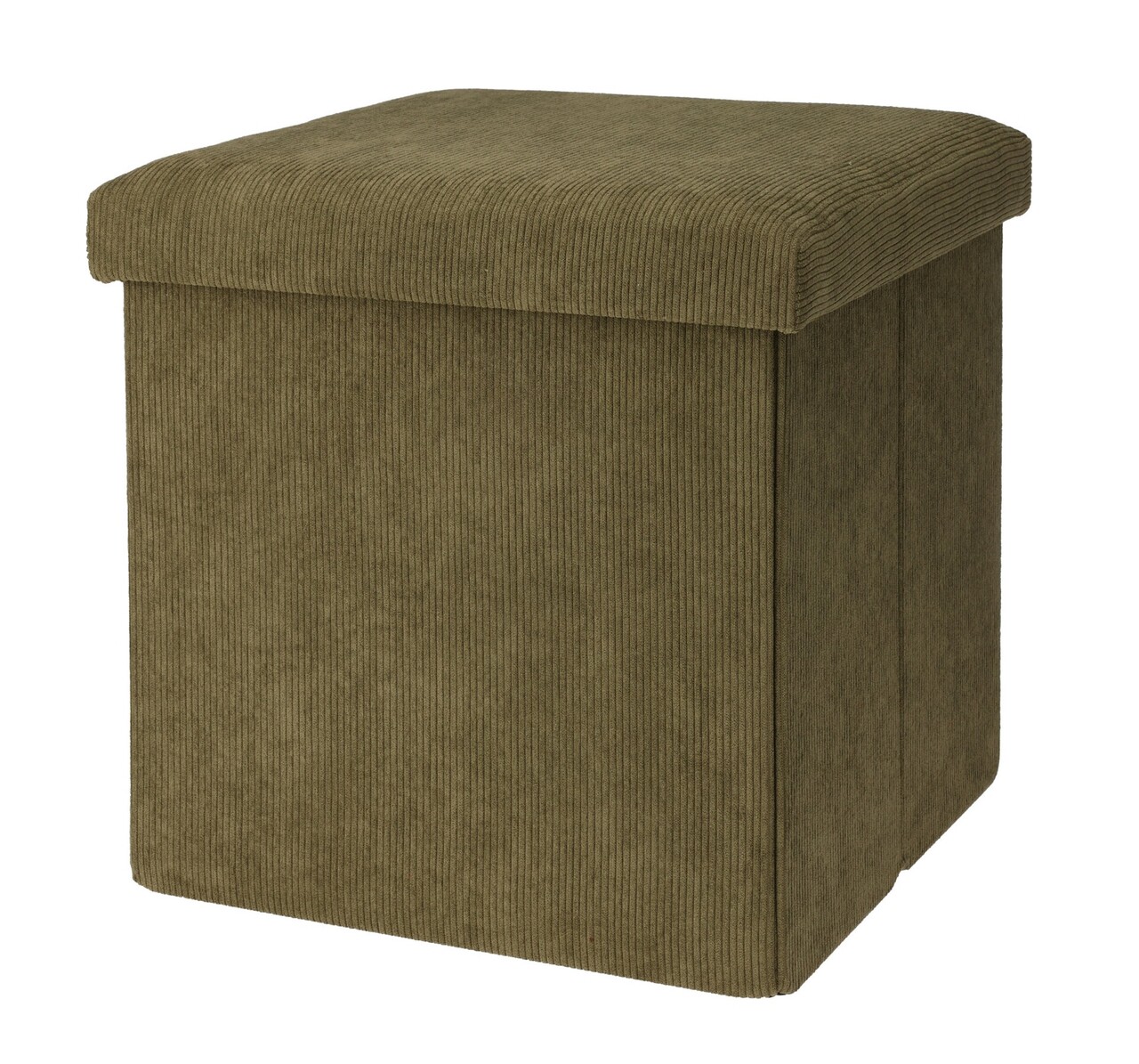 Taburet cu spatiu pentru depozitare Corduroy, Excellent Houseware, 38x38x38 cm, poliester/MDF,