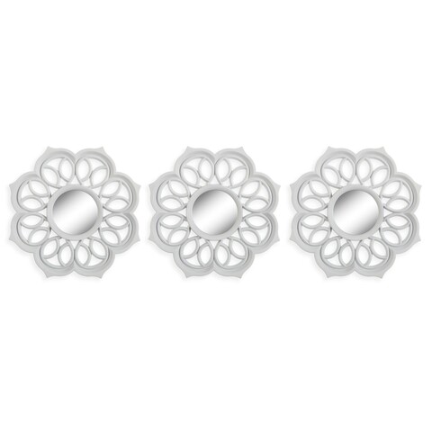 Set 3 oglinzi decorative Ferguson, Versa, 25 x 25 cm, plastic, alb