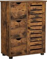 Dulap pentru baie cu 3 sertare si 1 usa Vasagle, 60 x 30 x 80 cm, PAL, maro rustic