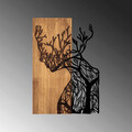 Decoratiune de perete, Tree Woman, 50% lemn/50% metal, Dimensiune: 41 x 3 x 58 cm, Nuc negru