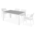 Set mobilier gradina/terasa Encore/Golf, 5 piese, 150x90x74 cm/62x56x84.5 cm, aluminiu, alb/gri