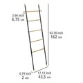 Suport pentru rufe si prosoape Loft, Wenko, 43.5x2x162 cm, metal/bambus, natur/negru