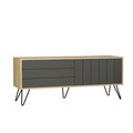 Comoda TV, Decortie, Picadilly Tv Stand, 139x57x36 cm, Stejar / Antracit