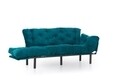 Canapea extensibila Nitta Triple, Futon, 3 locuri, 225x70 cm, metal, petrol verde