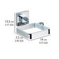 Suport autoadeziv pentru uscatorul de par, Wenko, Quadro Vacuum-Loc®, 14 x 7.5 x 13.5 cm, inox/plastic