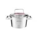 Set oale 6 piese Selection, Ambition, 16/20/24 cm, 1.6 L/3.2 L/5.3 L, inox/sticla, argintiu/transparent