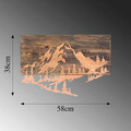 Decoratiune de perete, Mountain v2, 50% lemn/50% metal, Dimensiune: 58 x 38 cm, Nuc / Cupru