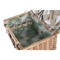 Cos de picnic pentru 4 persoane, DKD Home Decor, 44 x 30 x 22 cm, rachita, natural/verde