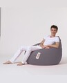 Fotoliu puf, Bean Bag, Ferndale Premium XXL, 115 x 130 cm, poliester impermeabil, gri fumuriu